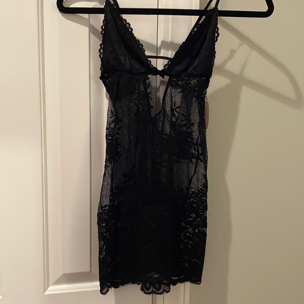 NWT Victorias Secret Black Lace Nighty